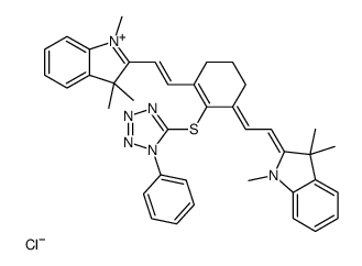 2-[2-[3-[2-(1,3-二氢-1,3,3-三甲基-2H-吲哚-2-亚基)乙亚基]-2-[(1-苯基-1H-四唑-5-基)硫基]-1-环己烯-1-基]乙烯基]-1,3,3-三甲基-3H-吲哚鎓氯化物结构式