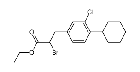 ethyl α-bromo-β-(3-chloro-4-cyclohexylphenyl)propionate结构式