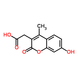 7-羟基-4-甲基香豆素-3-乙酸结构式