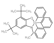 5,7-ditert-butyl-3-ethyl-2,2,2-triphenyl-1,3,2λ5-benzoxazastibole Structure