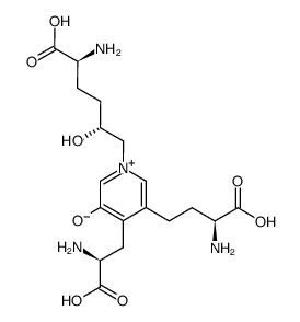 2-amino-6-[4-(2-amino-2-carboxy-ethyl)-5-(3-amino-3-carboxy-propyl)-3-hydroxy-pyridin-1-yl]-5-hydroxy-hexanoate结构式