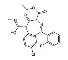 ethyl 7-chloro-5-(2-fluorophenyl)-1-(methylcarbamoyl)-2-oxo-3H-1,4-benzodiazepine-3-carboxylate Structure