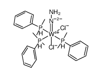 tris(dimethyl(phenyl)-l5-phosphanyl)(hydrazono)tungsten(VII) chloride结构式