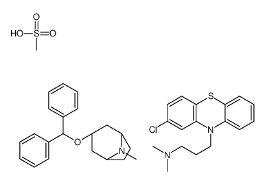 (1S,5R)-3-benzhydryloxy-8-methyl-8-azabicyclo[3.2.1]octane, 3-(2-chlor ophenothiazin-10-yl)-N,N-dimethyl-propan-1-amine, methanesulfonic acid Structure