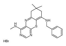9-N-benzyl-4-N,7,7-trimethyl-6,8-dihydropyrimido[4,5-b][1,4]benzothiazine-4,9-diamine,hydrobromide结构式