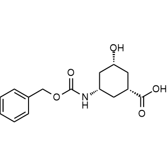 rel-(1R,3S,5R)-3-(((苄氧基)羰基)氨基)-5-羟基环己烷-1-甲酸结构式