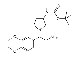 3-N-Boc-氨基-1-[2-氨基-1-(3,4-二甲氧基-苯基)-乙基]-吡咯烷结构式