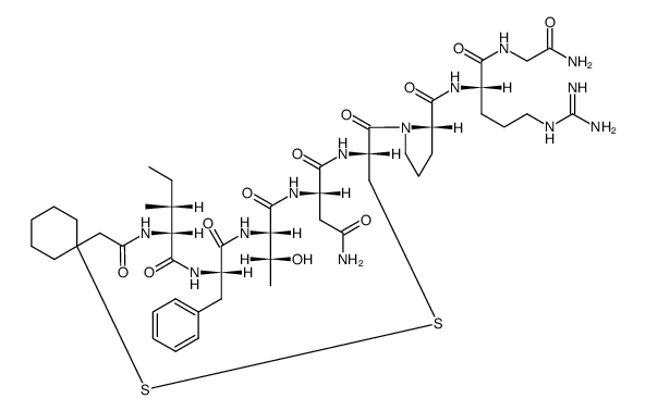 argipressin, beta-mercapto-(beta,beta)cyclopentamethylenepropionic acid(1)-Ile(2)-Thr(4)- Structure