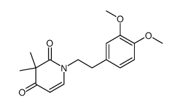 3,3-dimethyl-5,6-dehydro-1-(3,4-dimethoxyphenethyl)pyperidine-2,4-dione Structure