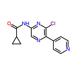 N-[6-Chloro-5-(4-pyridinyl)-2-pyrazinyl]cyclopropanecarboxamide Structure