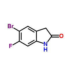 5-溴-6-氟-2,3-二氢-1H-吲哚-2-酮结构式