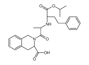 (3R)-2-[(2S)-2-[[(2S)-1-oxo-4-phenyl-1-propan-2-yloxybutan-2-yl]amino]propanoyl]-3,4-dihydro-1H-isoquinoline-3-carboxylic acid Structure