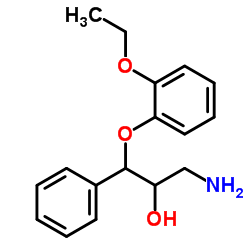 3-氨基-1-(2-乙氧基苯氧基)-1-苯基丙-2-醇结构式