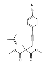 dimethyl 2-(3-(4-cyanophenyl)prop-2-ynyl)-2-(3-methylbut-2-enyl)malonate结构式