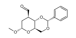 (3R)-Methyl-4,6-O-benzyliden-2,3-didesoxy-3-C-formyl-α-D-erythro-hexopyranosid Structure
