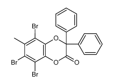 5,7,8-tribromo-6-methyl-3,3-diphenyl-benzo[1,4]dioxin-2-one结构式