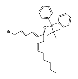 1-bromo-6(R)-((tert-butyldiphenylsilyl)oxy)-2(E),4(E),8(Z)-tetradecatriene Structure