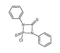 2-chloro-1,3-diphenyl-1,3,2λ5-diazaphosphetidine-2,4-dithione结构式