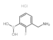 3-(氨基甲基)-2-氟苯硼酸盐酸盐结构式