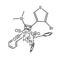 3-[Co2(CO)4(μ-bis(diphenylphosphino)amine)(μ2-η2-(SiMe3C2))]-4-bromothiophene结构式