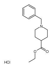 1-(phenylmethyl)-4-piperidinecarboxylic acid ethyl ester hydrochloride Structure