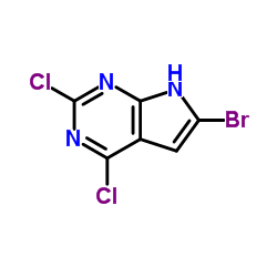 6-bromo-2,4-dichloro-7H-pyrrolo[2,3-d]pyrimidine Structure