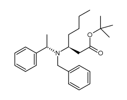 (S)-tert-butyl 3-(benzyl((S)-1-phenylethyl)amino)heptanoate Structure