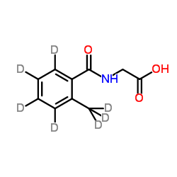 N-{[2-(2H3)Methyl(2H4)phenyl]carbonyl}glycine Structure
