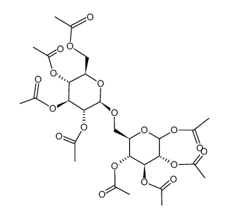 Acetyl 6-O-(2,3,4,6-Tetra-O-acetyl-α-D-mannopyranosyl)-2,3,4-tri-O-acetyl-D-mannopyrannose Structure