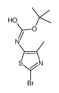(2-溴-4-甲基噻唑-5-基)氨基甲酸叔丁酯结构式