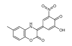 (3Z)-3-(3-hydroxy-5-nitro-4-oxocyclohexa-2,5-dien-1-ylidene)-6-methyl-4H-1,4-benzoxazin-2-one Structure