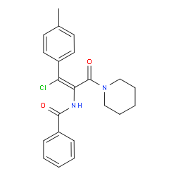 (Z)-N-(1-氯-3-氧代-3-(哌啶-1-基)-1-(对甲苯基)丙-1-烯-2-基)苯甲酰胺结构式