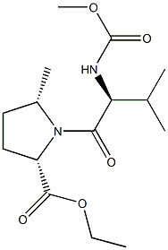 (2S,5S)-ethyl 1-((S)-2-(methoxycarbonylamino)-3-methylbutanoyl)-5-methylpyrrolidine-2-carboxylate Structure