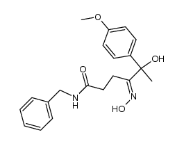 5-hydroxy-4-hydroxylimino-5-(p-methoxyphenyl)hexanoic acid benzylamide结构式