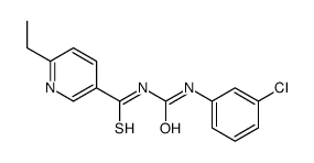 1-(3-chlorophenyl)-3-(6-ethylpyridine-3-carbothioyl)urea结构式
