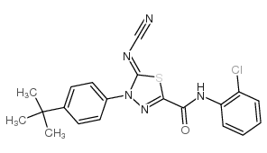 4-(4-叔丁基苯基)-N-(2-氯苯基)-5-氰基胺-4,5-二氢-1,3,4-噻二唑-2-羧酰胺结构式