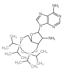 Adenosine,2'-amino-2'-deoxy-3',5'-O-[1,1,3,3-tetrakis(1-methylethyl)-1,3-disiloxanediyl]- structure