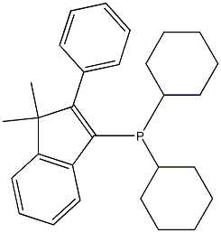 dicyclohexyl(1,1-dimethyl-2-phenyl-1H-inden-3-yl)Phosphine Structure