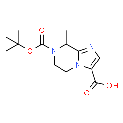 7-(叔-丁氧羰基)-8-甲基-5,6,7,8-四氢咪唑并[1,2-a]吡嗪-3-羧酸结构式