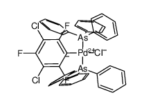 trans-[Pd(3,5-C6Cl2F3)Cl(AsPh3)2] Structure