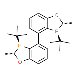 (2S,2'S,3S,3'S)-3,3'-二叔丁基-2,2'-二甲基-2,2',3,3'-四氢-4,4'-联二苯并[d][1,3]氧磷杂环戊二烯结构式