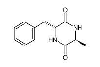 (2R,5S)-2-Benzyl-5-methylpiperazine-3,6-dione structure