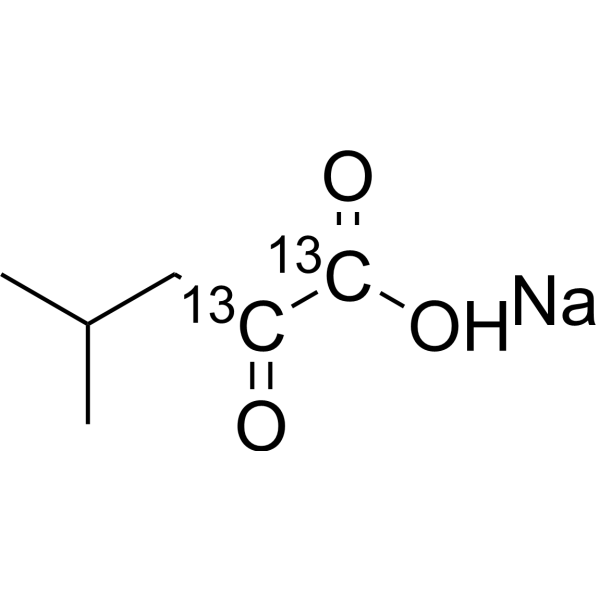 Alpha-ketoisocaproic acid-13C2 sodium结构式