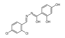 N-[(E)-(2,4-dichlorophenyl)methylideneamino]-2,4-dihydroxybenzamide结构式