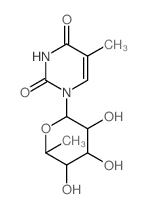 2,4(1H,3H)-Pyrimidinedione,1-(6-deoxy-a-L-mannopyranosyl)-5-methyl-结构式