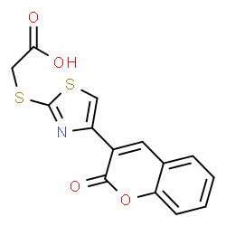 {[4-(2-氧代-2H-苯并吡喃-3-基)-1,3-噻唑-2-基]硫基}乙酸结构式