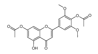 7-acetoxy-2-(4-acetoxy-3,5-dimethoxy-phenyl)-5-hydroxy-chromen-4-one结构式