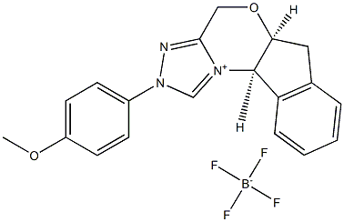 (5AS,10BR)-5A,10B-二氢-2-(4-甲氧基苯基)-4H,6H-茚并[2,1-B][1,2,4]三唑[4,3-D][1,4]恶嗪四氟硼酸盐结构式