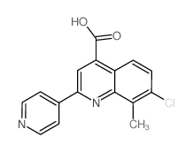 7-氯-8-甲基-2-吡啶-4-基喹啉-4-羧酸结构式
