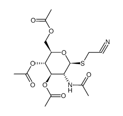 CYANOMETHYL-2-ACETAMIDO-2-DEOXY-3-4-6-TRI-O-ACETYL-1-THIO-B-D- GLUCOPYRANOSIDE结构式